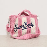 Borsa donna crochet a righe rosa CROCHETBAGMINI 01527H MC2 SAINT BARTH 