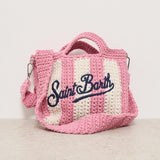 Borsa donna crochet a righe rosa CROCHETBAGMINI 01527H MC2 SAINT BARTH 