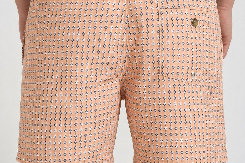 Costume uomo fantasia geometrica arancione FORMT 82 MC2 SAINT BARTH 
