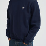 Felpa uomo girocollo in pile blu SH9608 166 LACOSTE 