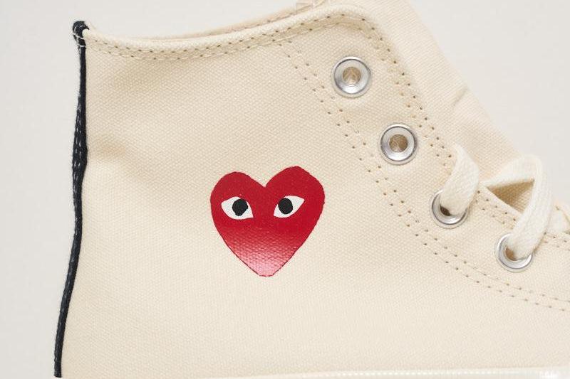 Sneakers Converse donna Chuck 70 panna K129 WHITE COMME DES GARCON PLAY 