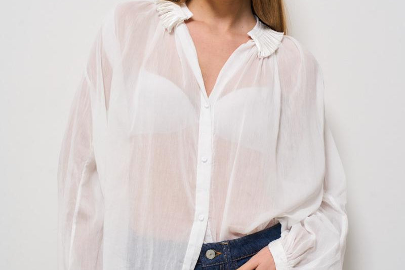 Camicia donna bohémien bianca 13898 0026 FORTE FORTE 