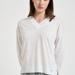 Maglia donna scollo a V bianca JV000015D 520561000 HERNO 