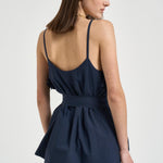 Blusa donna con balze blu D313354 CANYOX26012 P.a.r.o.s.h. 