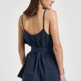 Blusa donna con balze blu D313354 CANYOX26012 P.a.r.o.s.h. 
