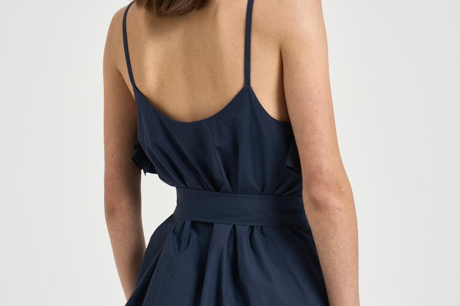 Blusa donna con balze blu D313354 CANYOX26012 P.a.r.o.s.h. 