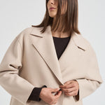 Cappotto donna doppiopetto panna AC1487 MLK120 HARRIS WHARF LONDON 