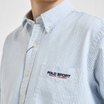 Camicia uomo Oxford gessata celeste 710B14607 001 RALPH LAUREN 