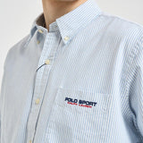 Camicia uomo Oxford gessata celeste 710B14607 001 RALPH LAUREN 