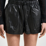 Shorts donna Naline in ecopelle nera SH0271FA D1B03E01BK MARANT ETOILE 