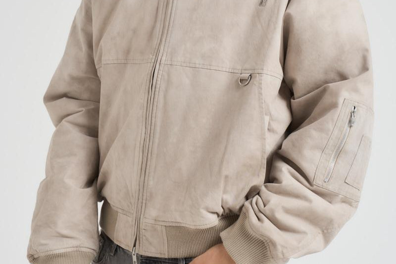 Bomber uomo in tessuto beige MLM100127 BEIGE REPRESENT 