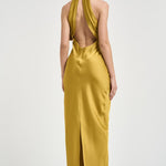 Abito donna lungo satinato ocra 16193 YELLOW ACTUALEE 