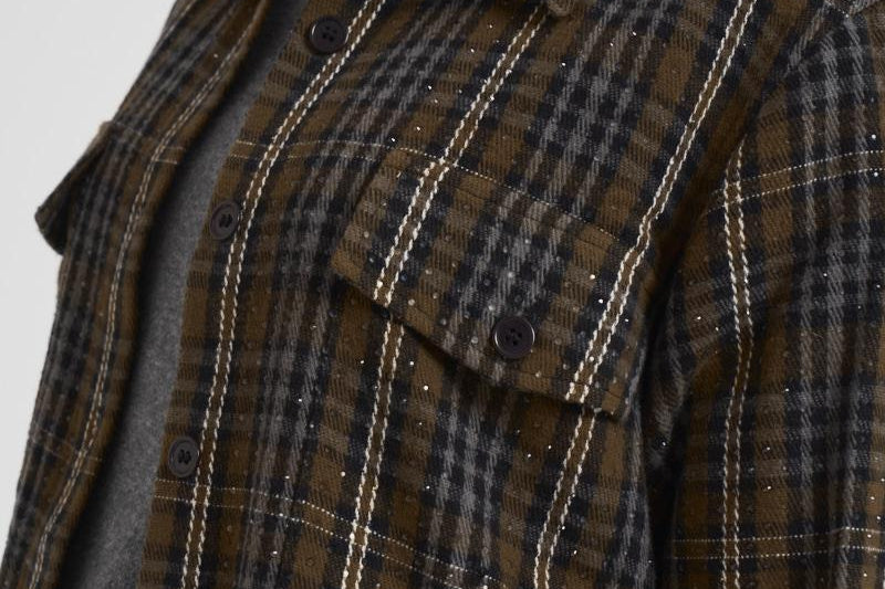Camicia donna Core tartan marrone D380634 CORE807OLIVA P.a.r.o.s.h. 
