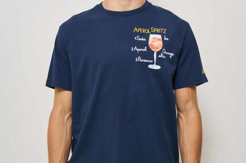 T-shirt uomo girocollo blu SPRITZ 61EMB MC2 SAINT BARTH 