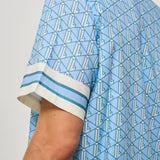 Camicia uomo monogram celeste CH9094 GIL LACOSTE 