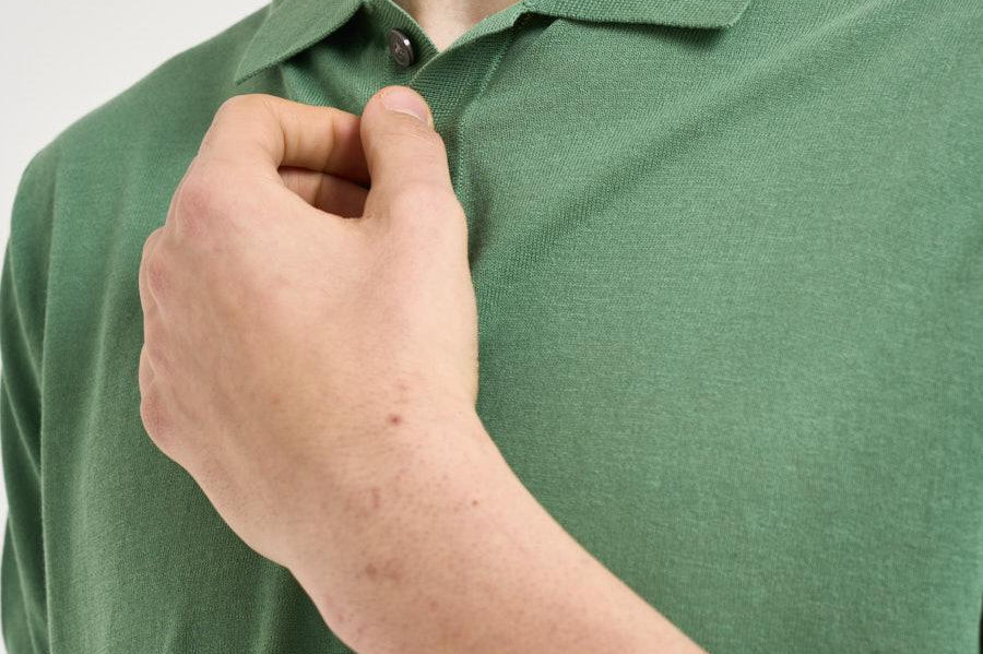 Polo uomo in maglia verde acqua M060526 1310 ACCADEMIE TESSILI 