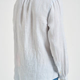 Camicia uomo in lino gessato bianca 710B15647 002 RALPH LAUREN 
