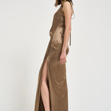 Abito donna drappeggiato tortora ABR24 229 ELISABETTA FRANCHI 