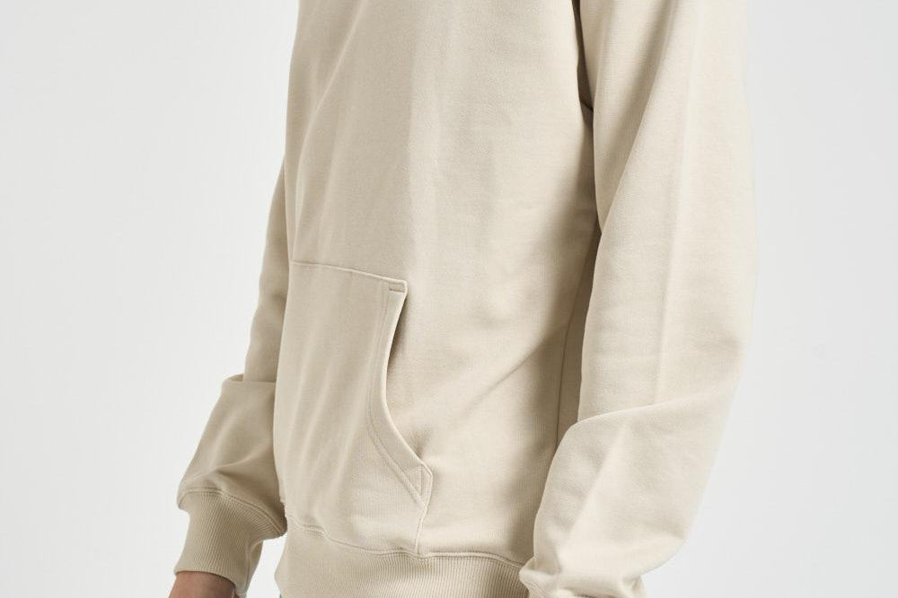 Felpa uomo con cappuccio beige slogan HO162 CO127MT DROLE DE MONSIEUR 