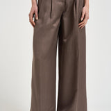 Pantalone donna a vita alta tortora A04143 01926151 PESERICO 