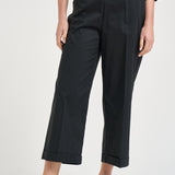 Pantalone donna in popeline nero L6SK86 Y69 LIVIANA CONTI 