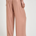 Pantalone donna a palazzo in georgette rosa E04185D 157 PESERICO 