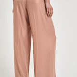 Pantalone donna a palazzo in georgette rosa E04185D 157 PESERICO 