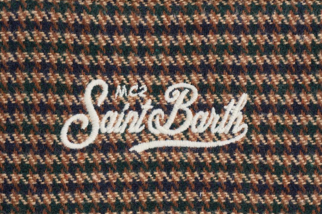 Pochette donna Parisienne Wool Pied de Poule verde PARISIENNE WLPDP5161 MC2 SAINT BARTH 