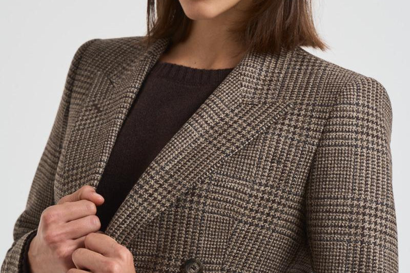 Giacca donna doppiopetto J Parigi pied de poule marrone JPARIGI10B 440010MORO TAGLIATORE 