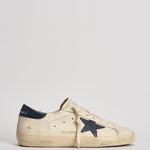 Sneakers uomo Super-star crema e blu GMF00101 F00416415430 GOLDEN GOOSE 