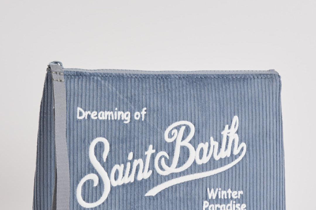 Pochette donna Aline Corduroy in velluto celeste ALINE COURD36 MC2 SAINT BARTH 