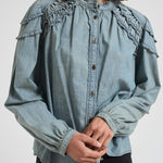 Blusa donna Milya in denim chiaro HT0677FA C3G05E30BU MARANT ETOILE 