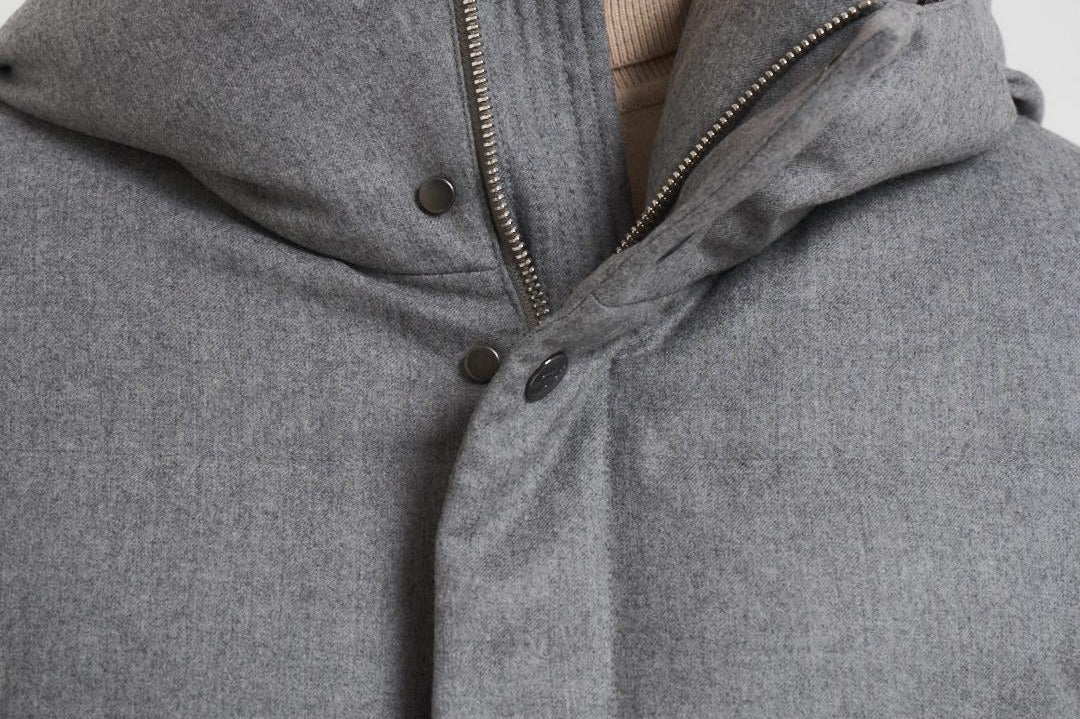 Piumino uomo trapuntato in lana grigio F09MUCX742 27795 MONTECORE 