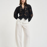 Blusa donna Nina in sangallo nera HT0856FA D2J01IBLACK ISABEL MARANT 