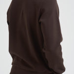 Felpa uomo girocollo in pile marrone SH9608 SKB LACOSTE 