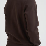 Felpa uomo girocollo in pile marrone SH9608 SKB LACOSTE 