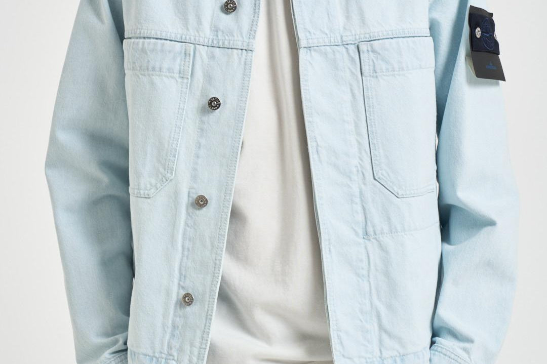 Giacca uomo in denim chiaro 4100006 S00J9VJ203 STONE ISLAND 
