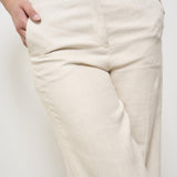 Pantalone donna wide-leg panna 173874 D7058020 INCOTEX 