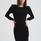 Abito donna lungo con spacco nero D550909 LIME013NERO P.a.r.o.s.h. 