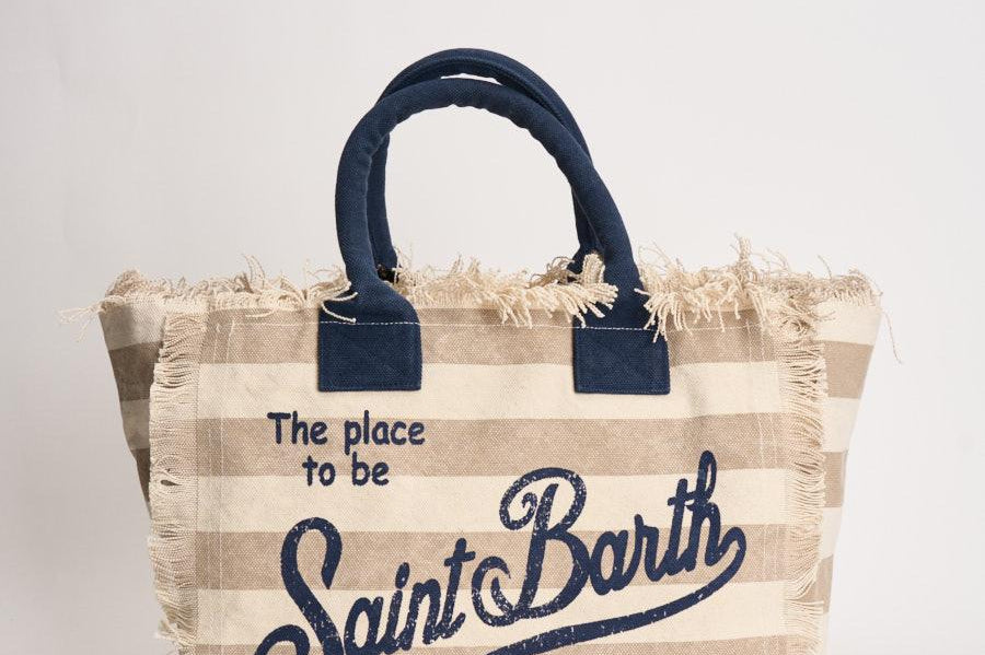 Borsa donna Vanity a righe beige e bianca VANITY 02753L MC2 SAINT BARTH 