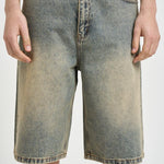 Bermuda uomo in denim slavato 308 DARK BLUE WOODBIRD 