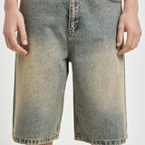 Bermuda uomo in denim slavato 308 DARK BLUE WOODBIRD 