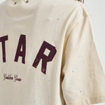 T-shirt donna girocollo avorio con strass GUP01873D P00242111616 GOLDEN GOOSE 