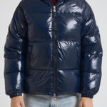 Piumino uomo corto lucido blu notte STEVE 4004 PYRENEX 