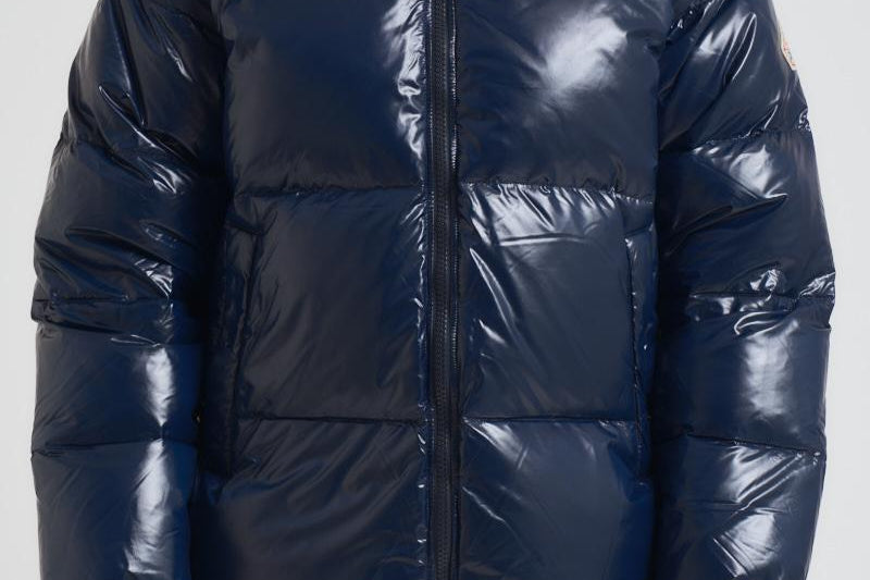 Piumino uomo corto lucido blu notte STEVE 4004 PYRENEX 