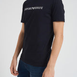 T-shirt in cotone nero<BR/> 8N1TN5 0974 EMPORIO ARMANI 