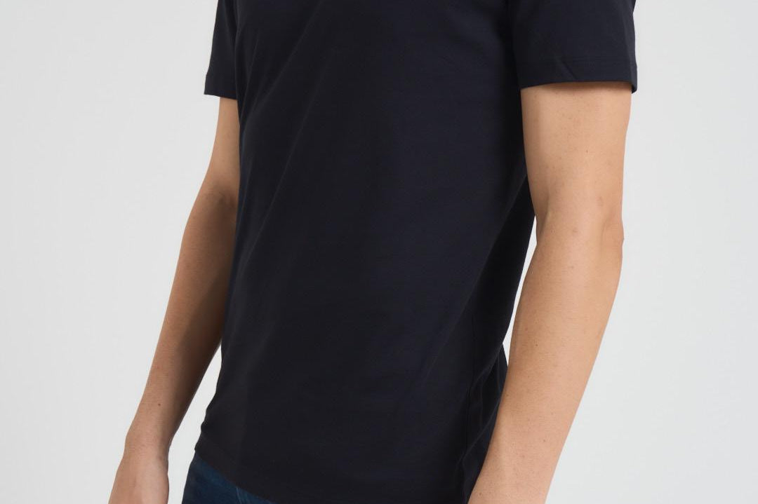T-shirt in cotone nero<BR/> 8N1TN5 0974 EMPORIO ARMANI 