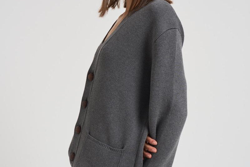 Cardigan in maglia con logo donna GWP00950 P00066260304 GOLDEN GOOSE 