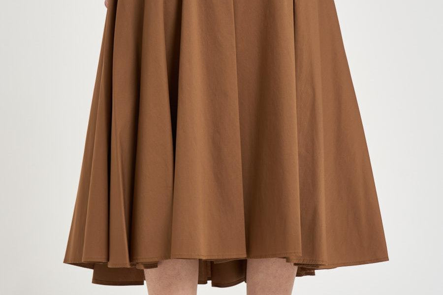 Gonna midi donna a balze marrone S6SK34 T89 SEMICOUTURE 