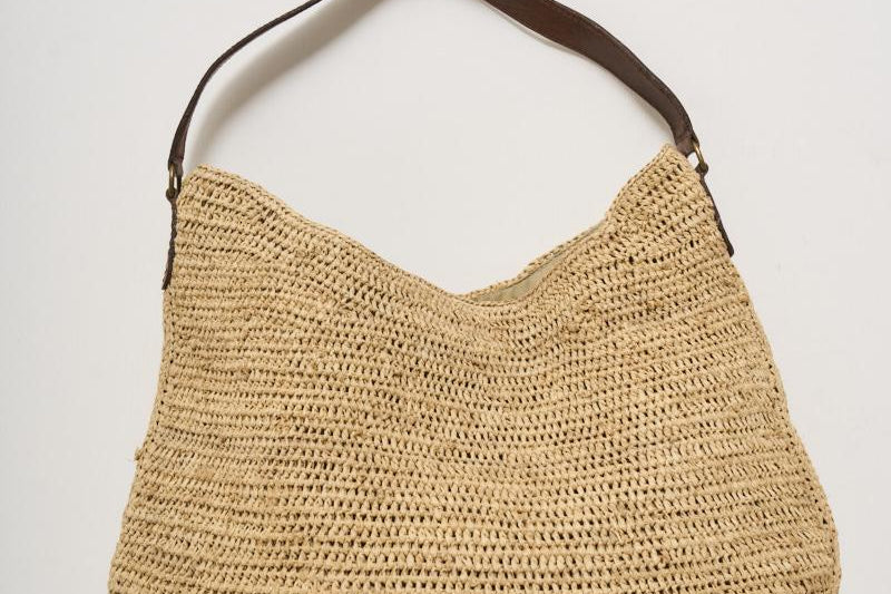 Borsa donna Meva in rafia chiara MEVA TEA IBELIV 